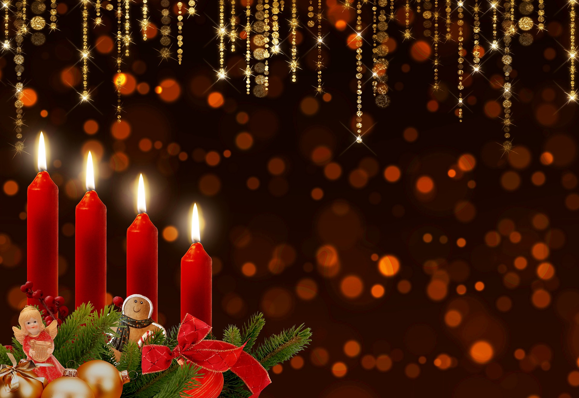 4. Advent Kranz mit Kerzen